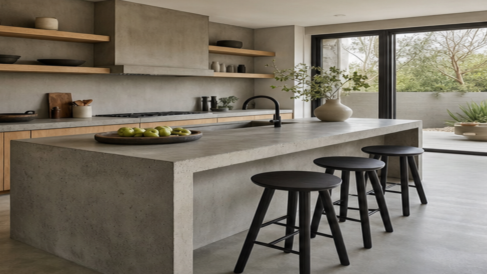AI Remodel Design Free with a natural concrete finish