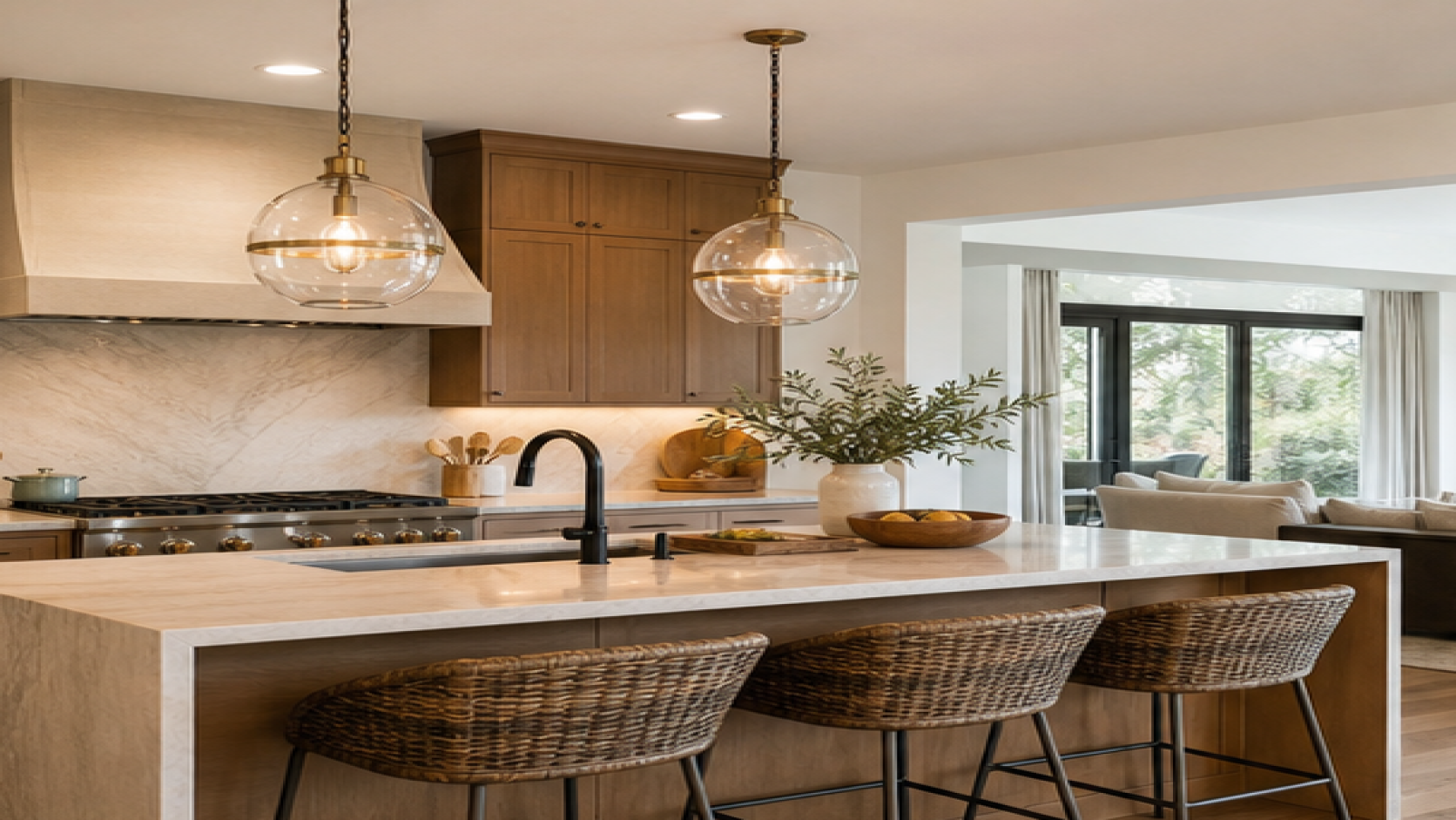 AI Remodel Design Free with pendant lighting