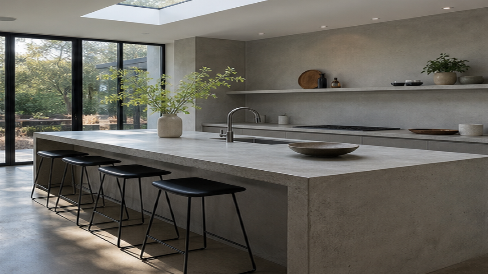 AI Remodel Design with a natural concrete finish