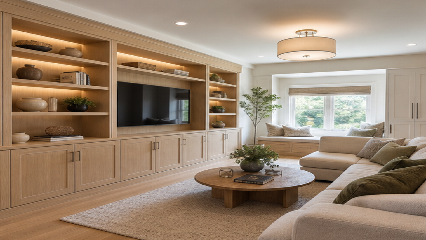AI Remodel Design with natural wood cabinetry