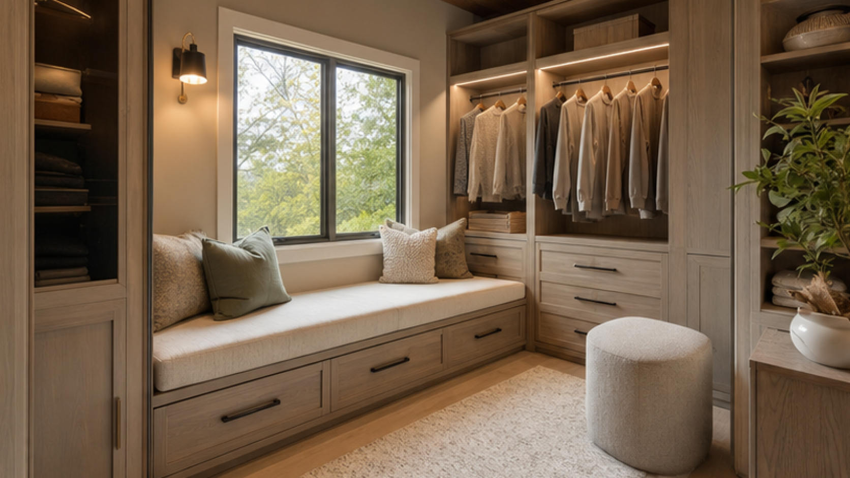 Closet Remodel Ideas with a bench seat