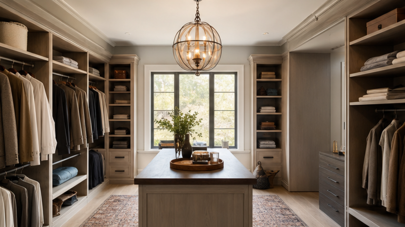 Closet Remodel Ideas with pendant lighting