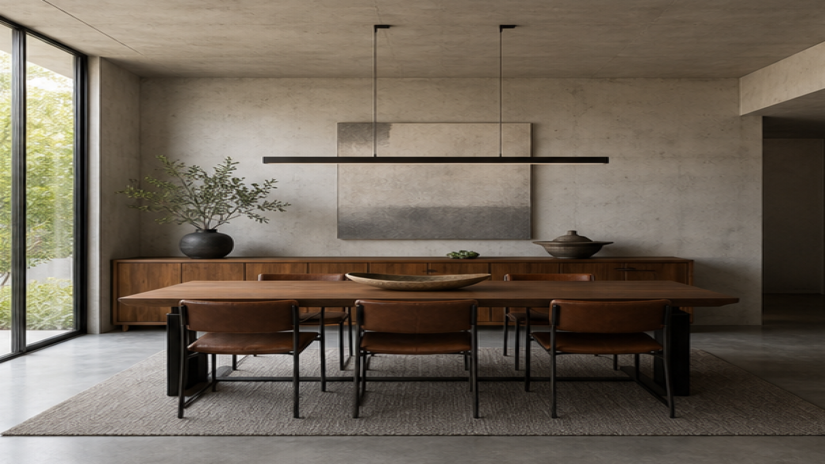 Dining Room Remodel Ideas with a natural concrete finish