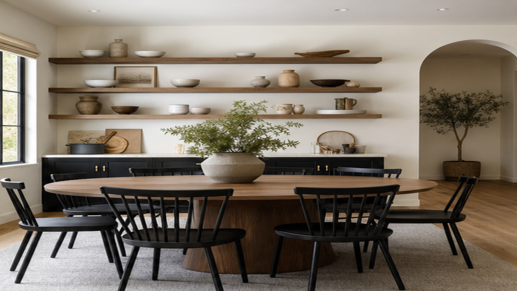 Dining Room Remodel Ideas with open shelving