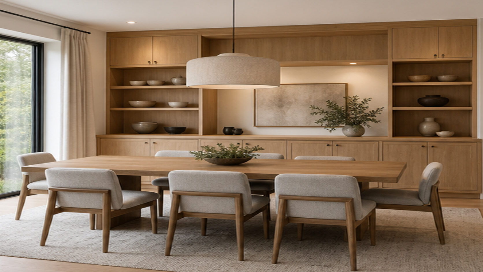 Dining Room Remodel Ideas with natural wood cabinetry
