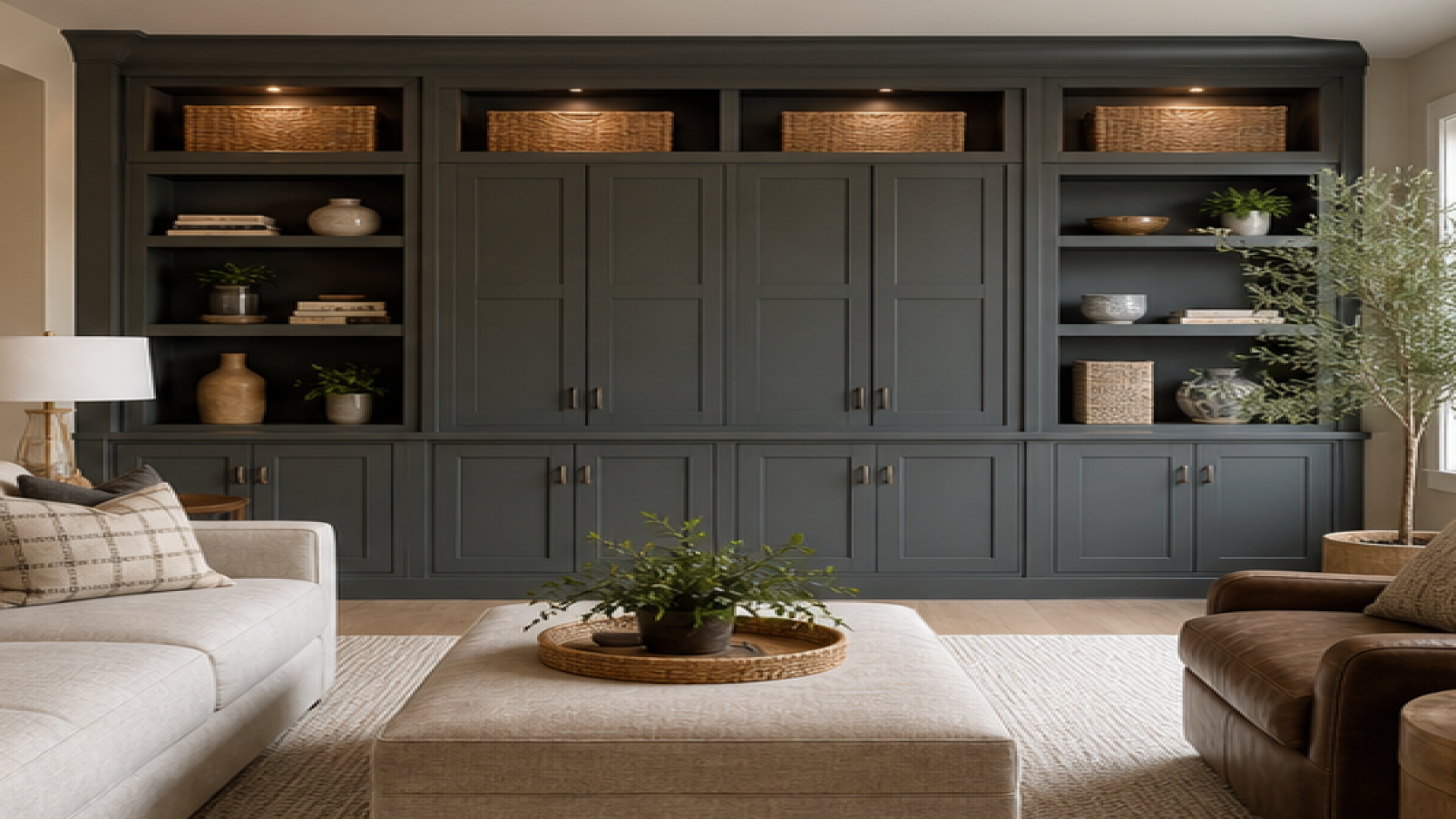 Family Room Remodel Ideas with storage cabinetry