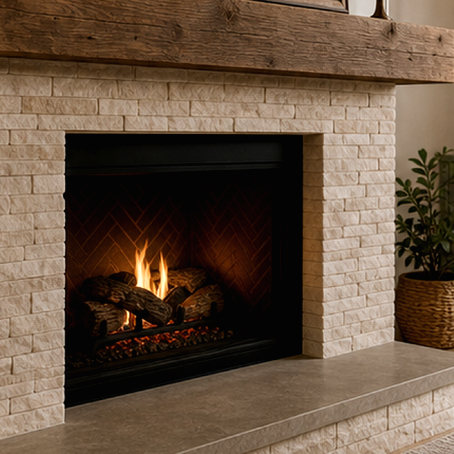 Fireplace Remodel Ideas materials and planting
