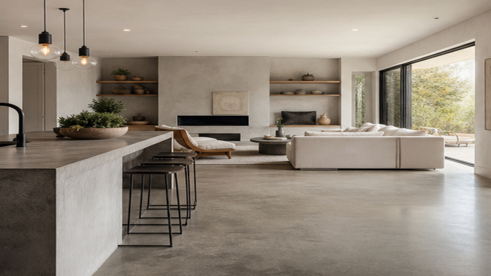Home Remodel Design App with a natural concrete finish