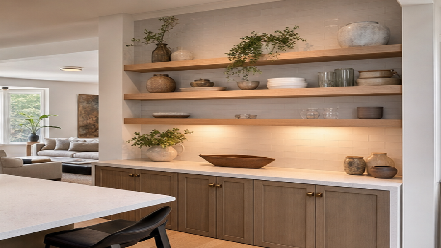 Home Remodel Design App with open shelving