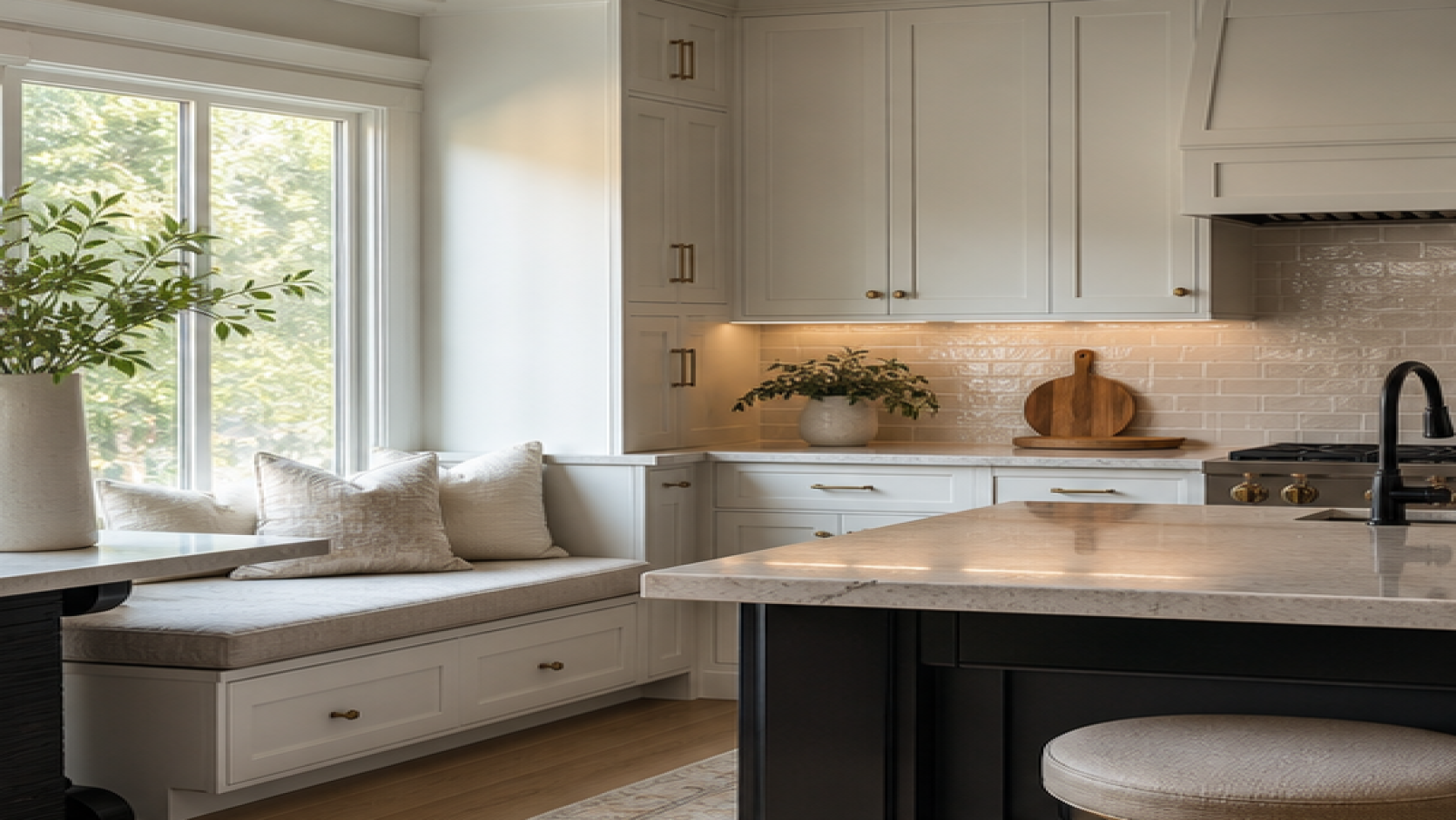 Kitchen Backsplash Ideas with a bench seat