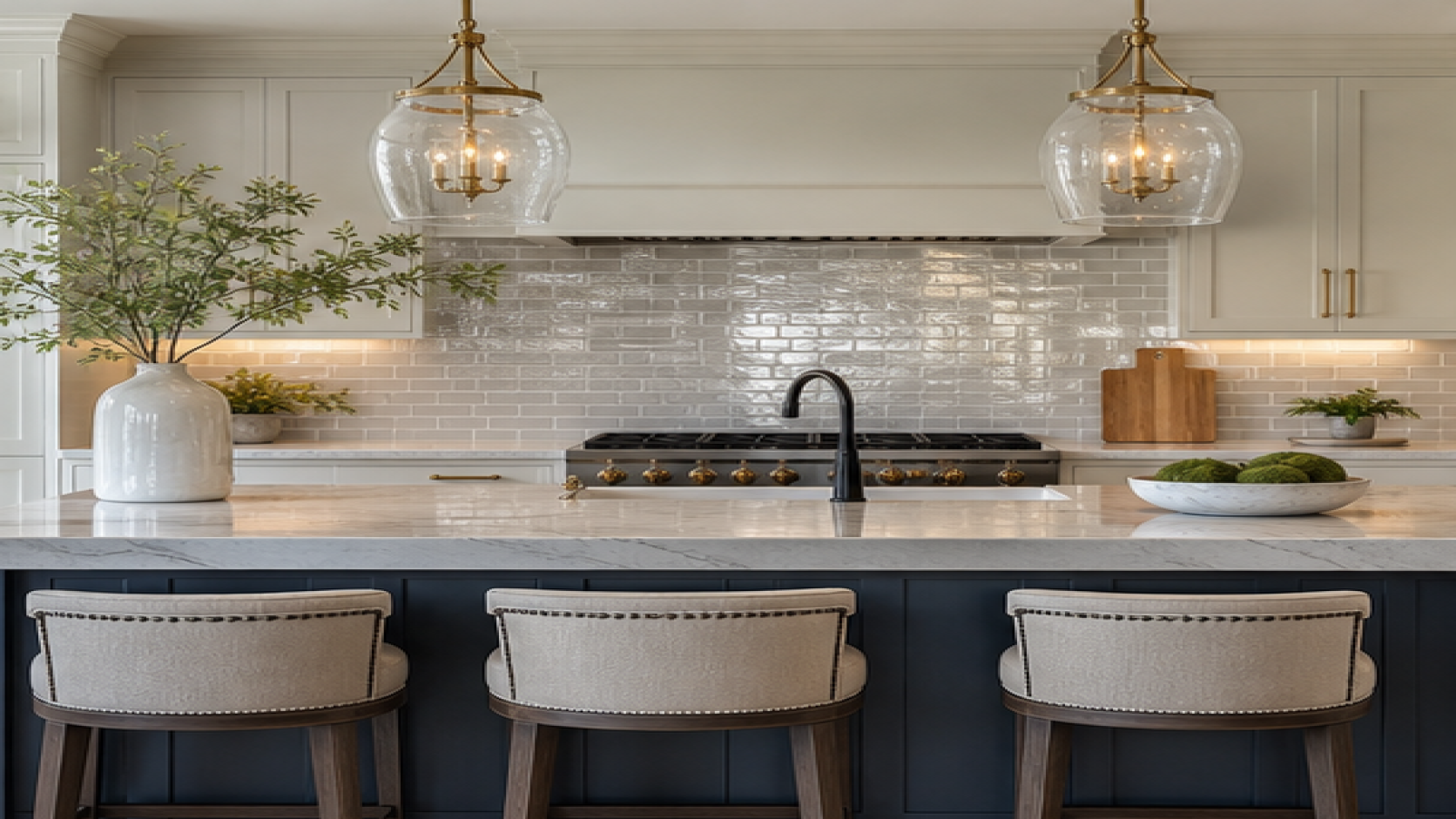 Kitchen Backsplash Ideas with pendant lighting