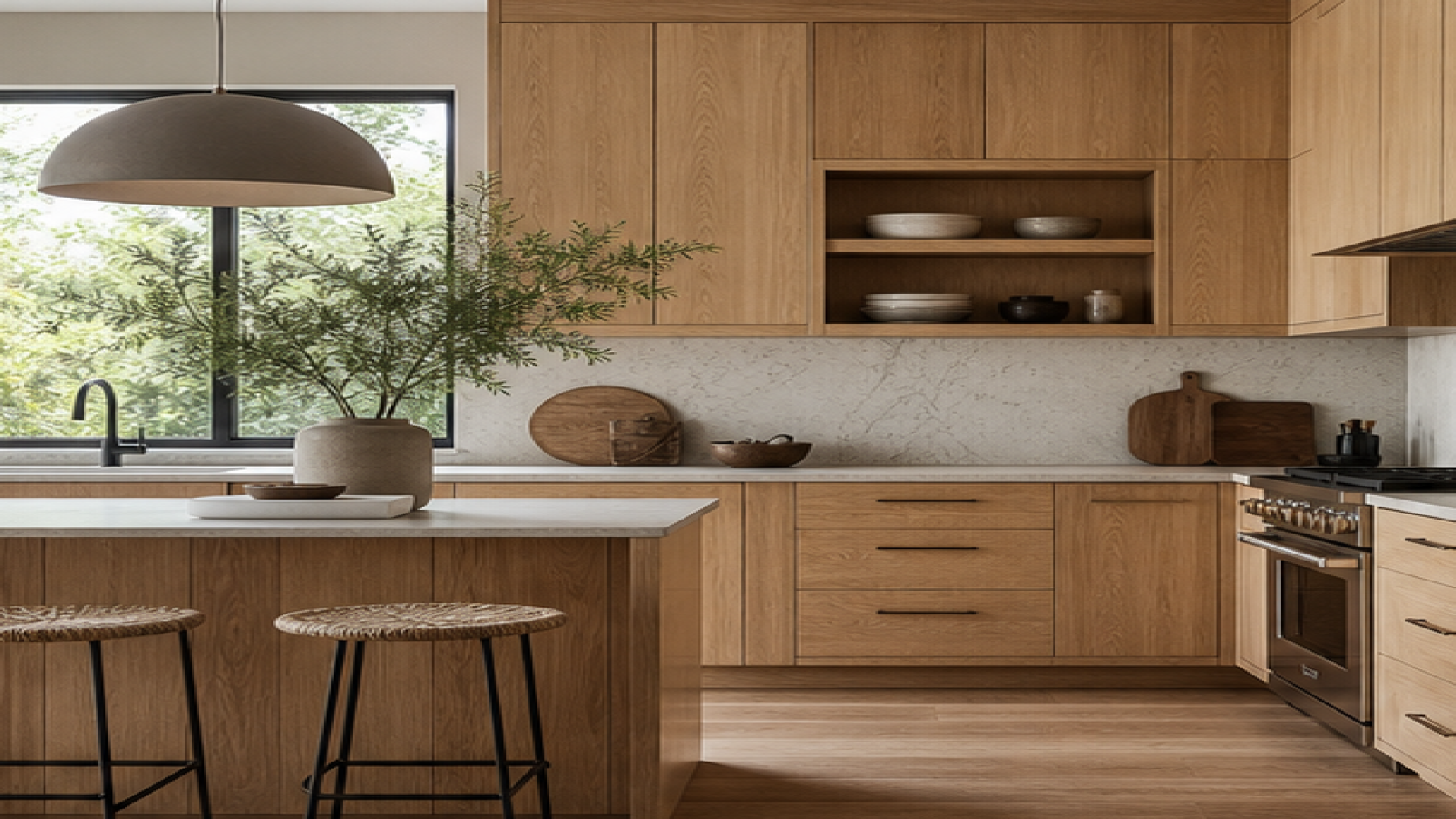 Kitchen Remodel Ideas with natural wood cabinetry
