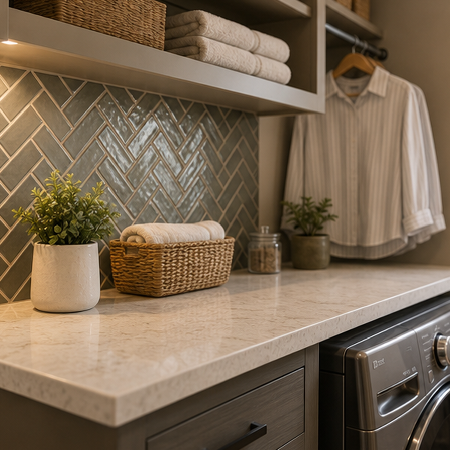 Laundry Room Remodel Ideas planting and material detail