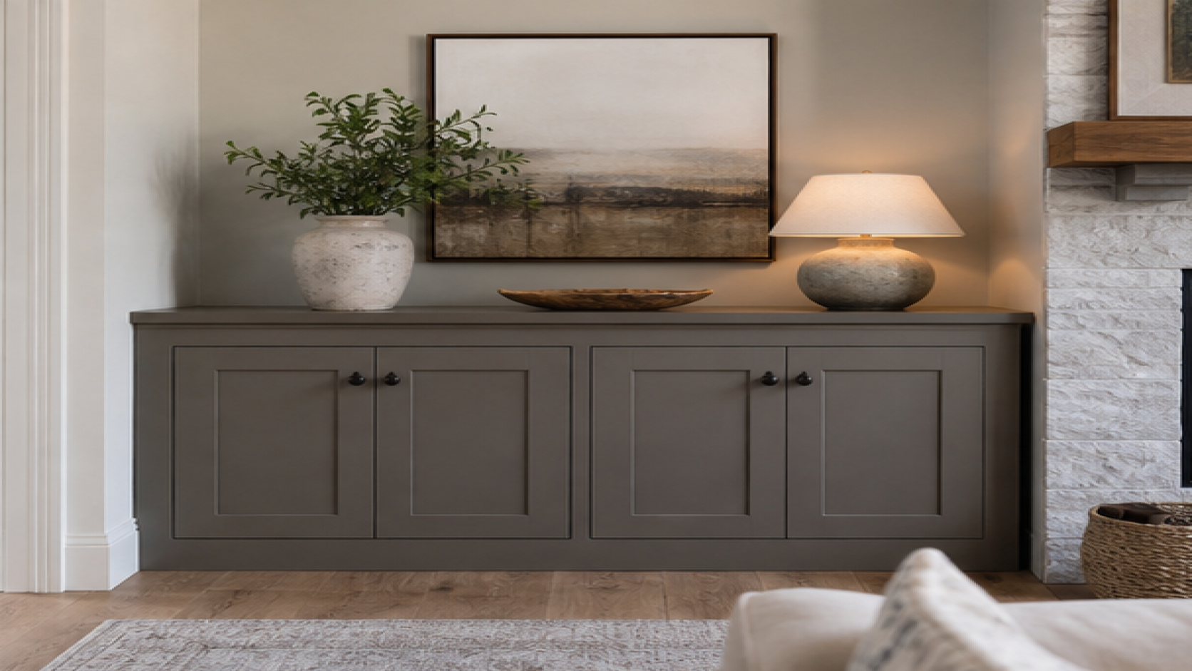 Living Room Remodel Ideas with storage cabinetry