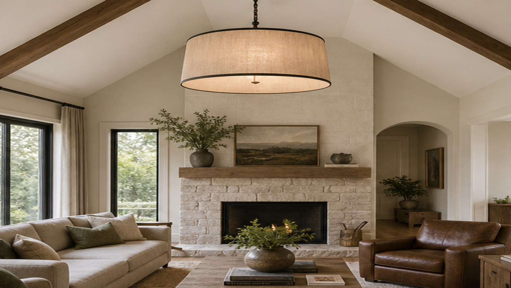 Living Room Remodel Ideas with pendant lighting