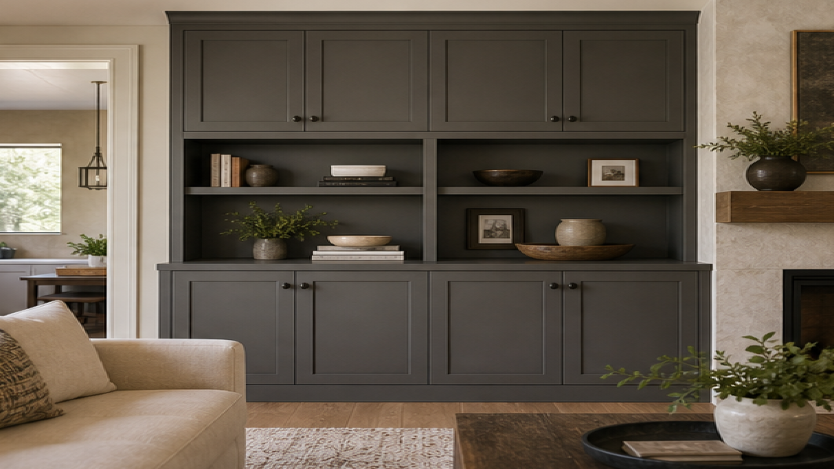 Living Room Remodel Ideas with storage cabinetry