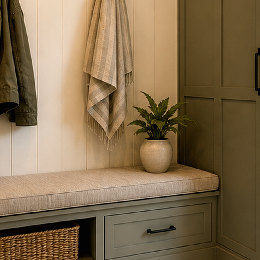 Mudroom Remodel Ideas materials and planting