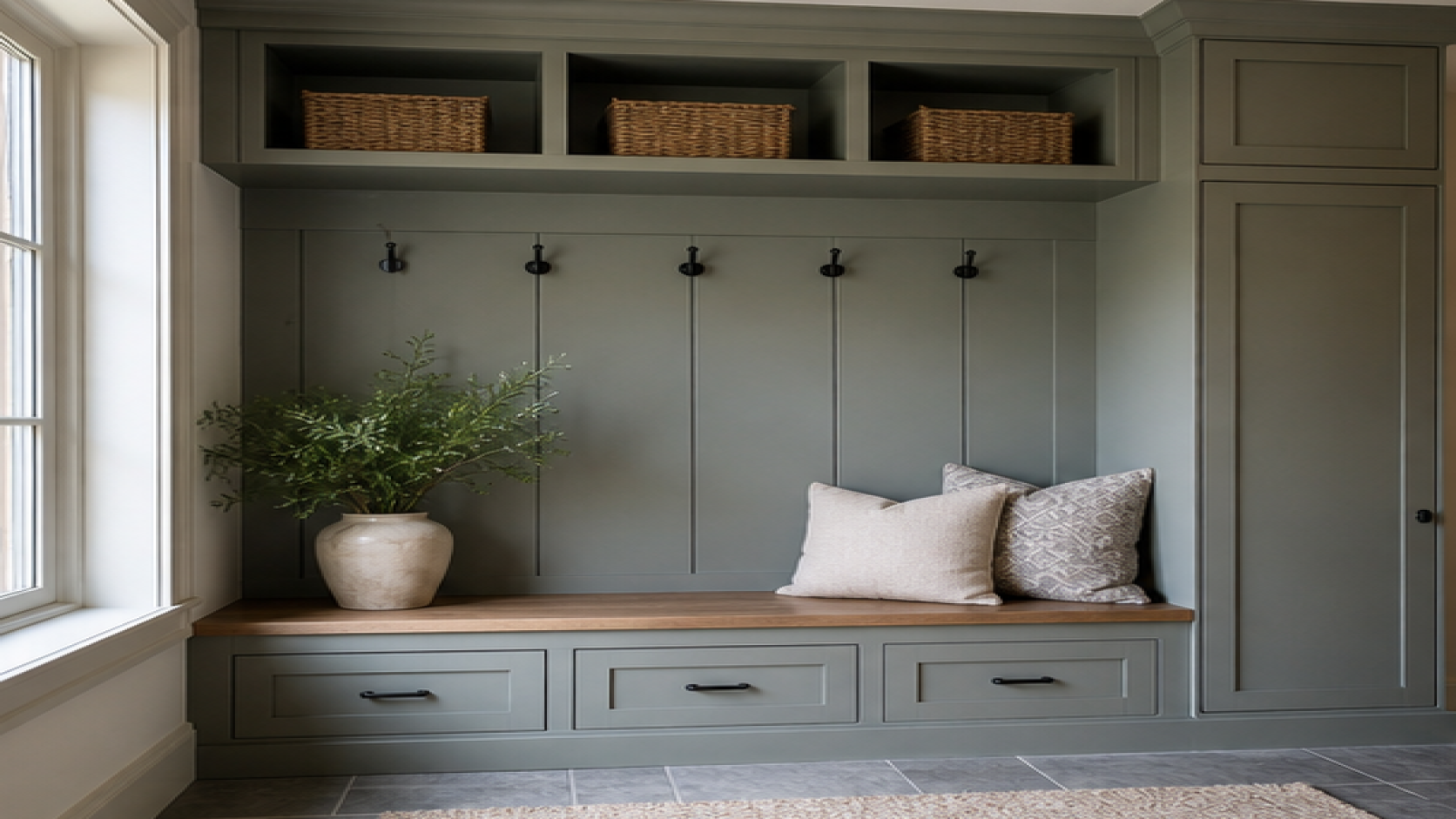 Mudroom Remodel Ideas with a bench seat