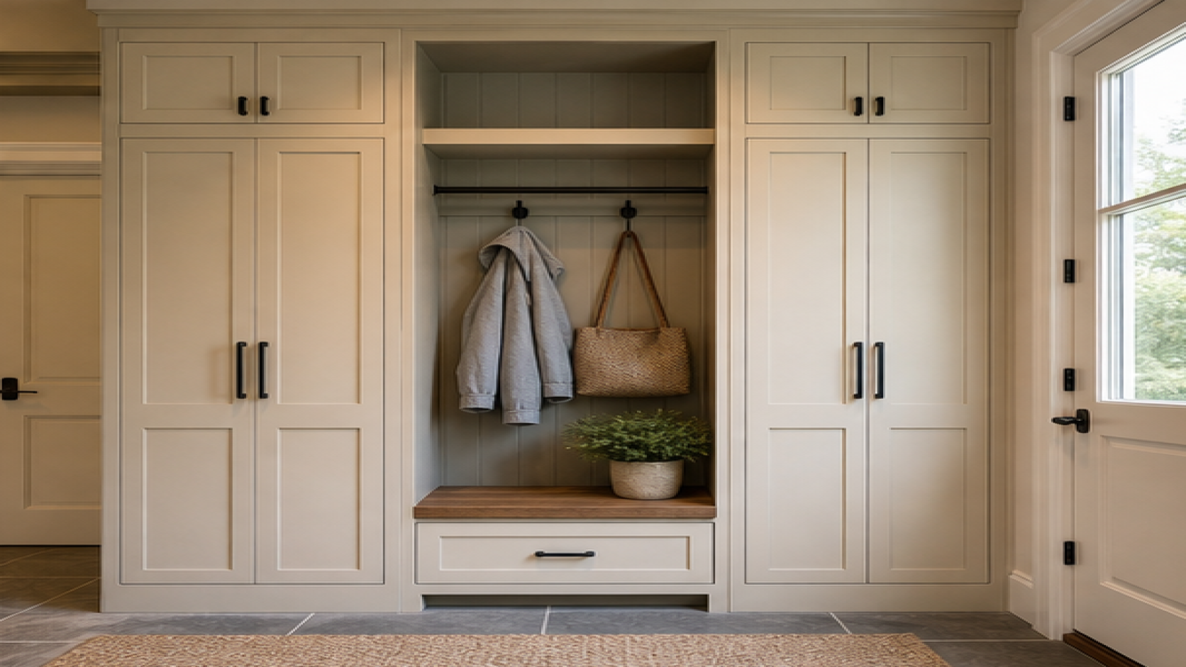 Mudroom Remodel Ideas with storage cabinetry