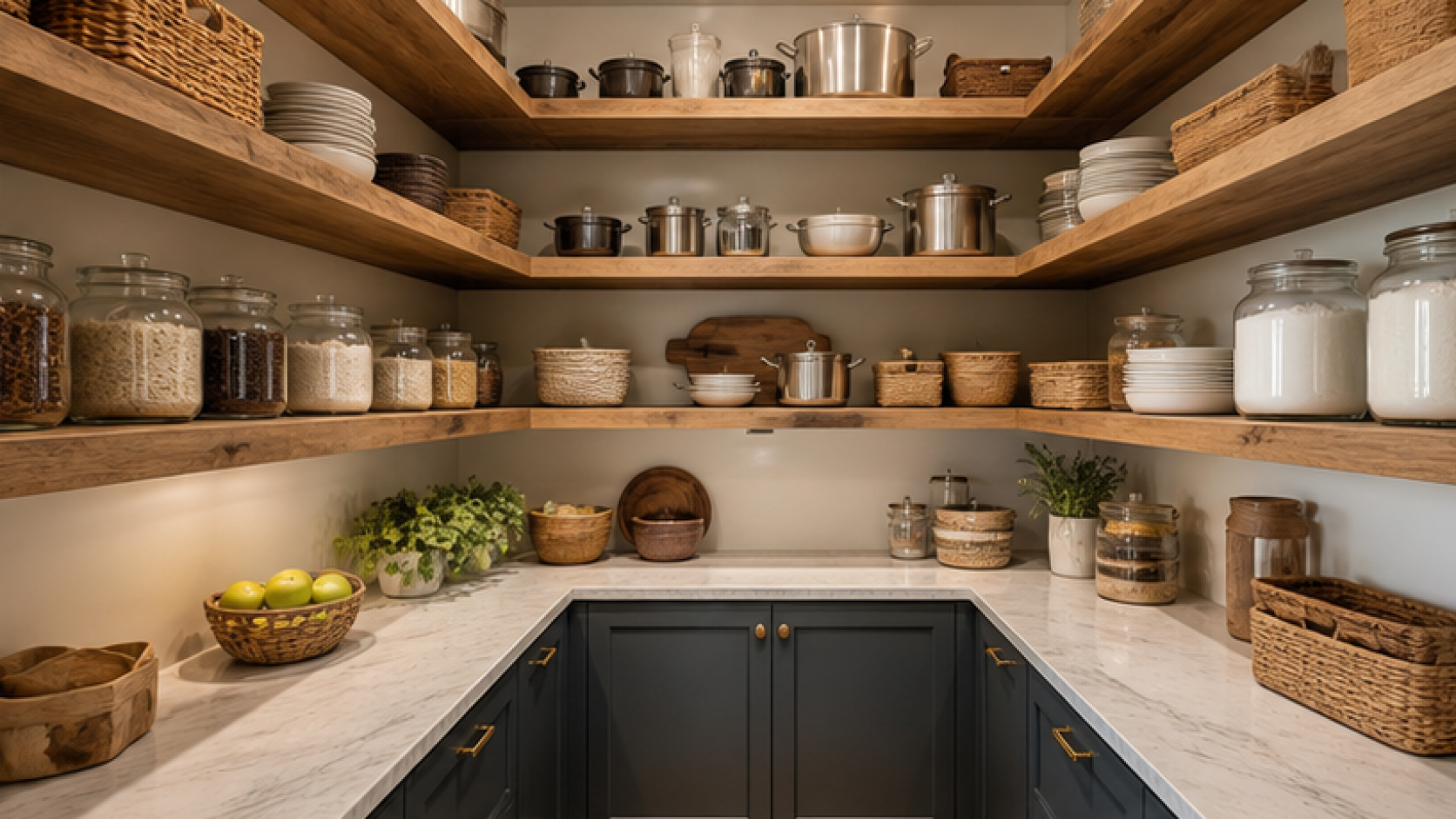 Pantry Remodel Ideas with open shelving