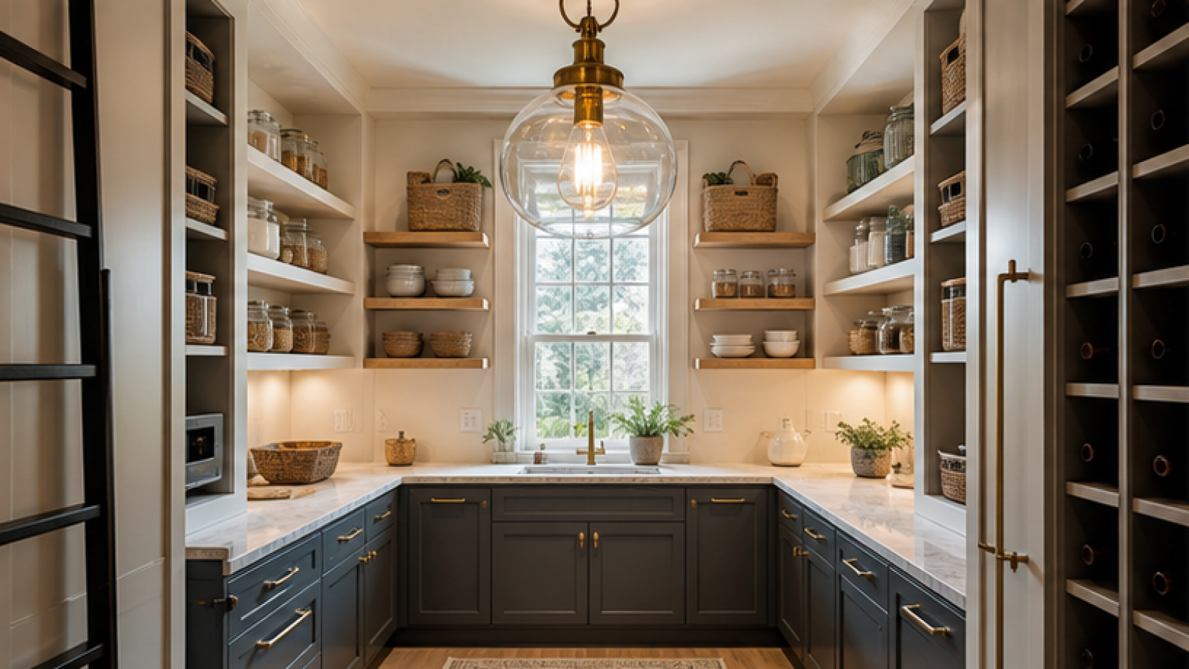 Pantry Remodel Ideas with pendant lighting
