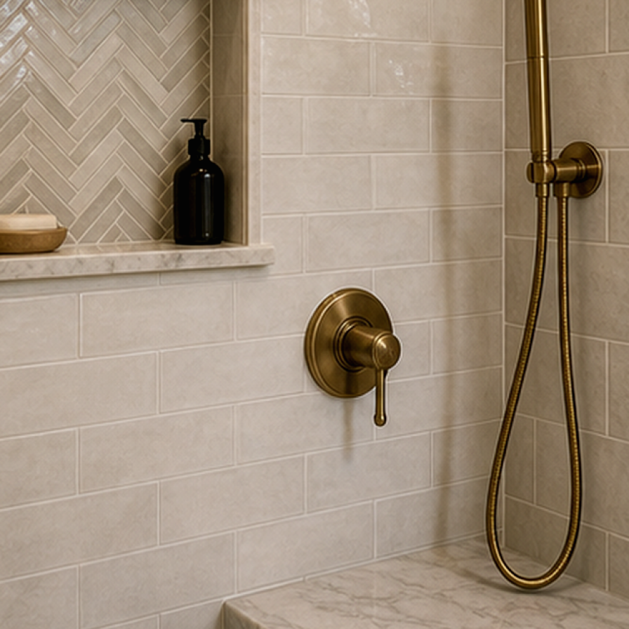 Shower Tile Ideas materials and planting